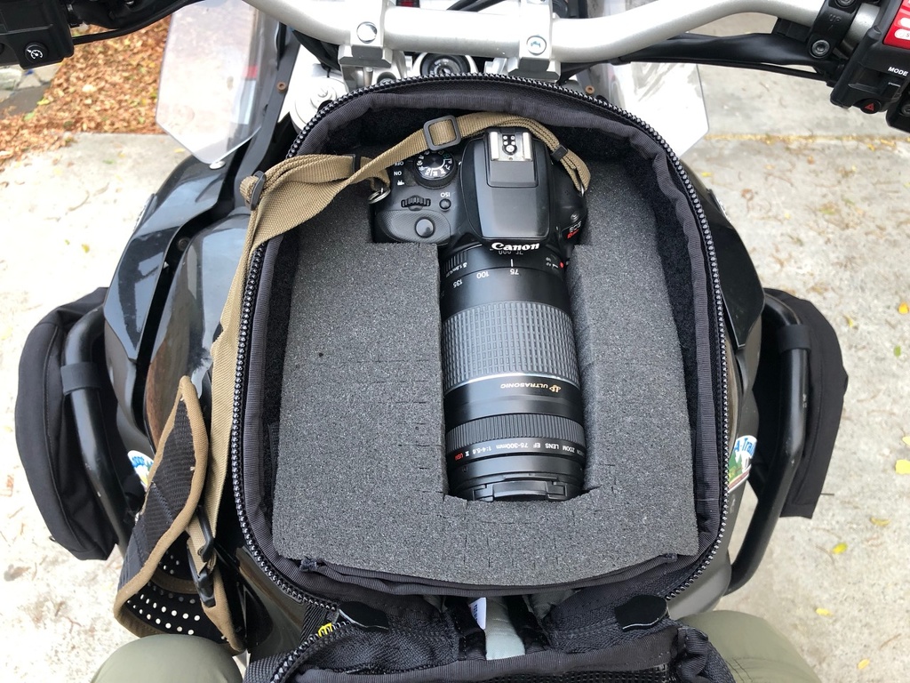 DSLR Camera Bag Wolfman Blackhawk Tank Bag Adventure Rider